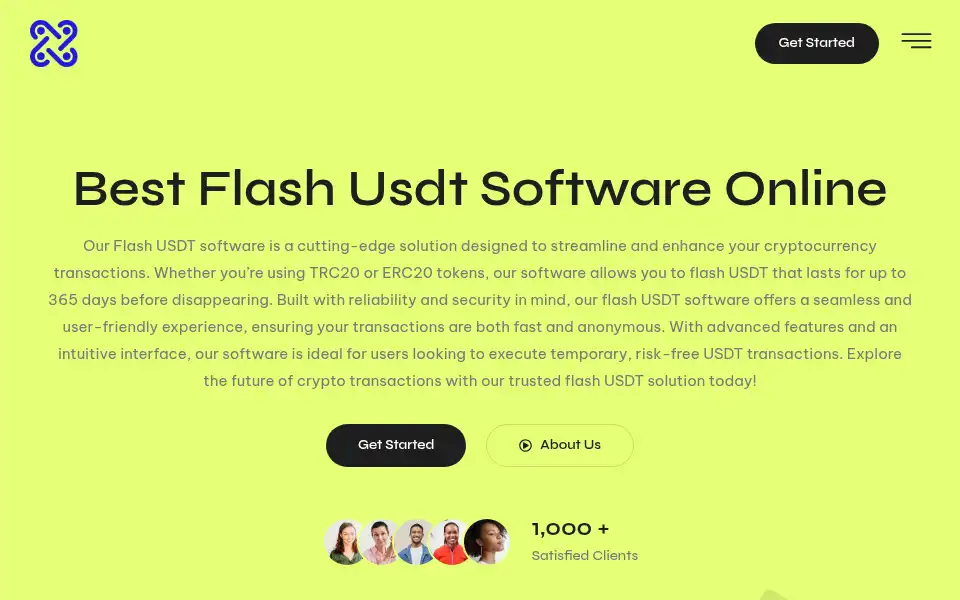 Screenshot of usdtflashertool.com