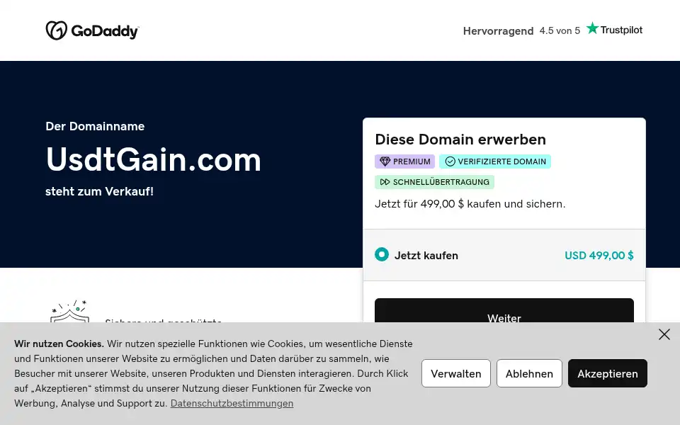 Screenshot of usdtgain.com