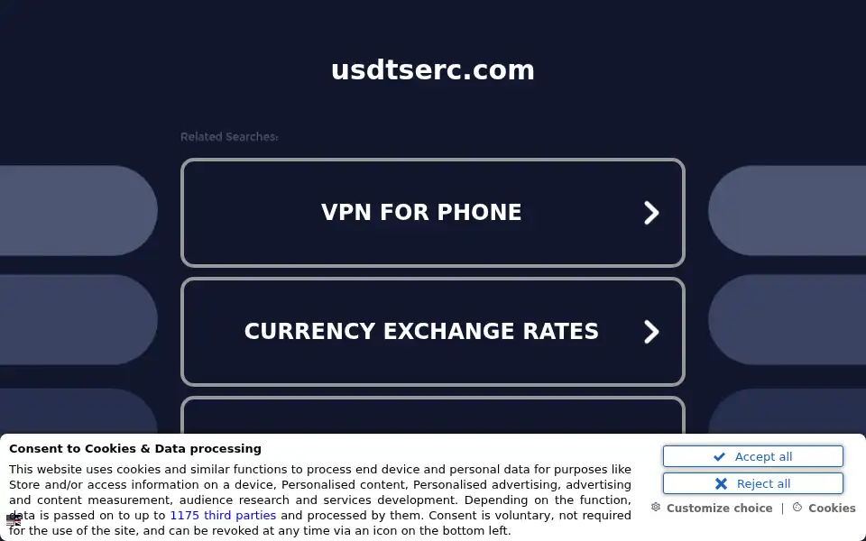 Screenshot of usdtserc.com