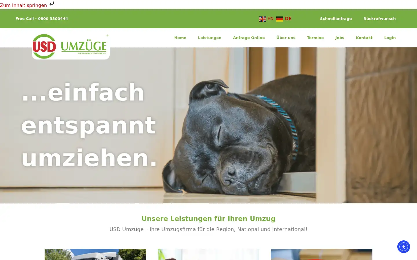 Screenshot of usdumzuege.de