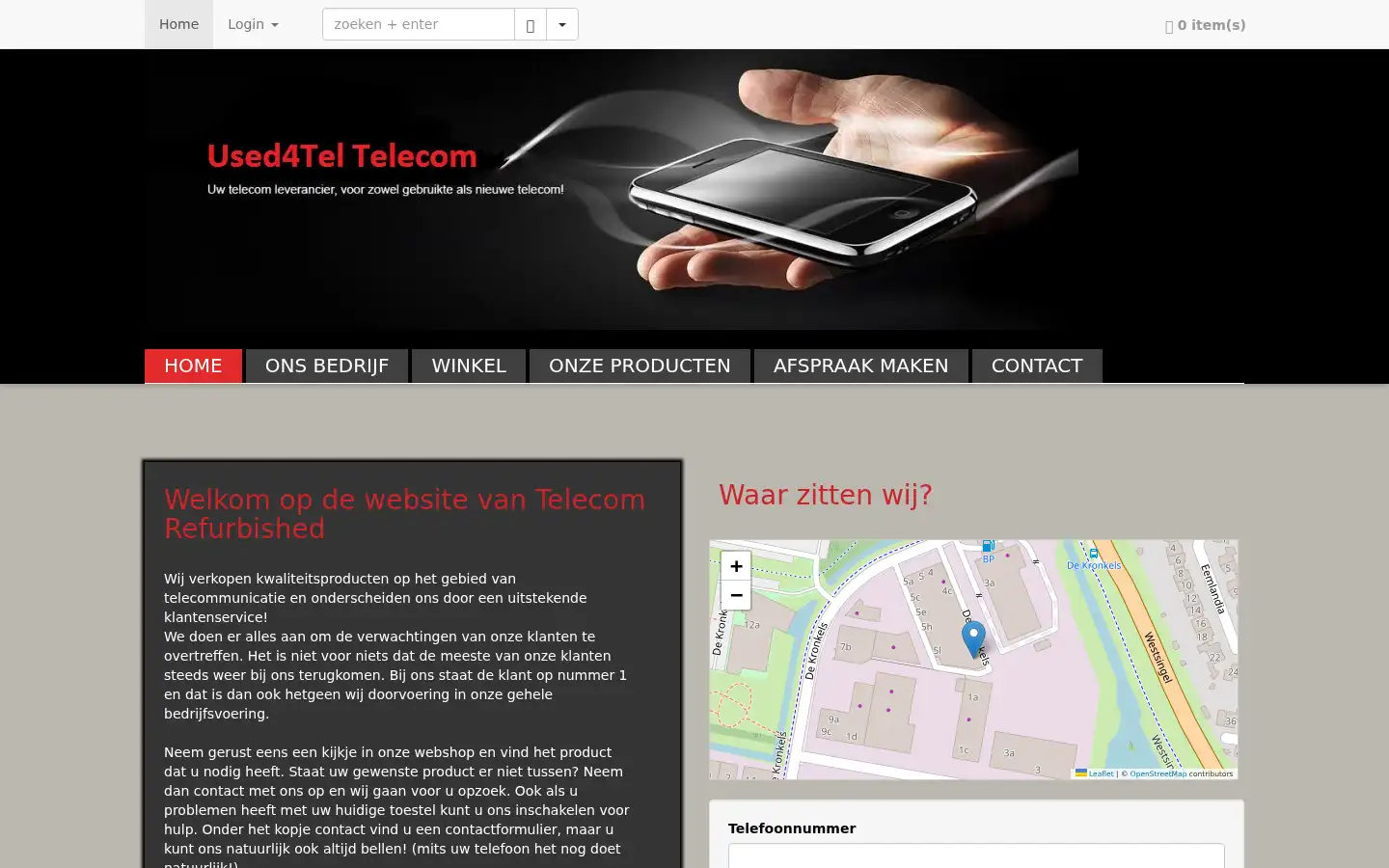 Screenshot of used4tel.nl