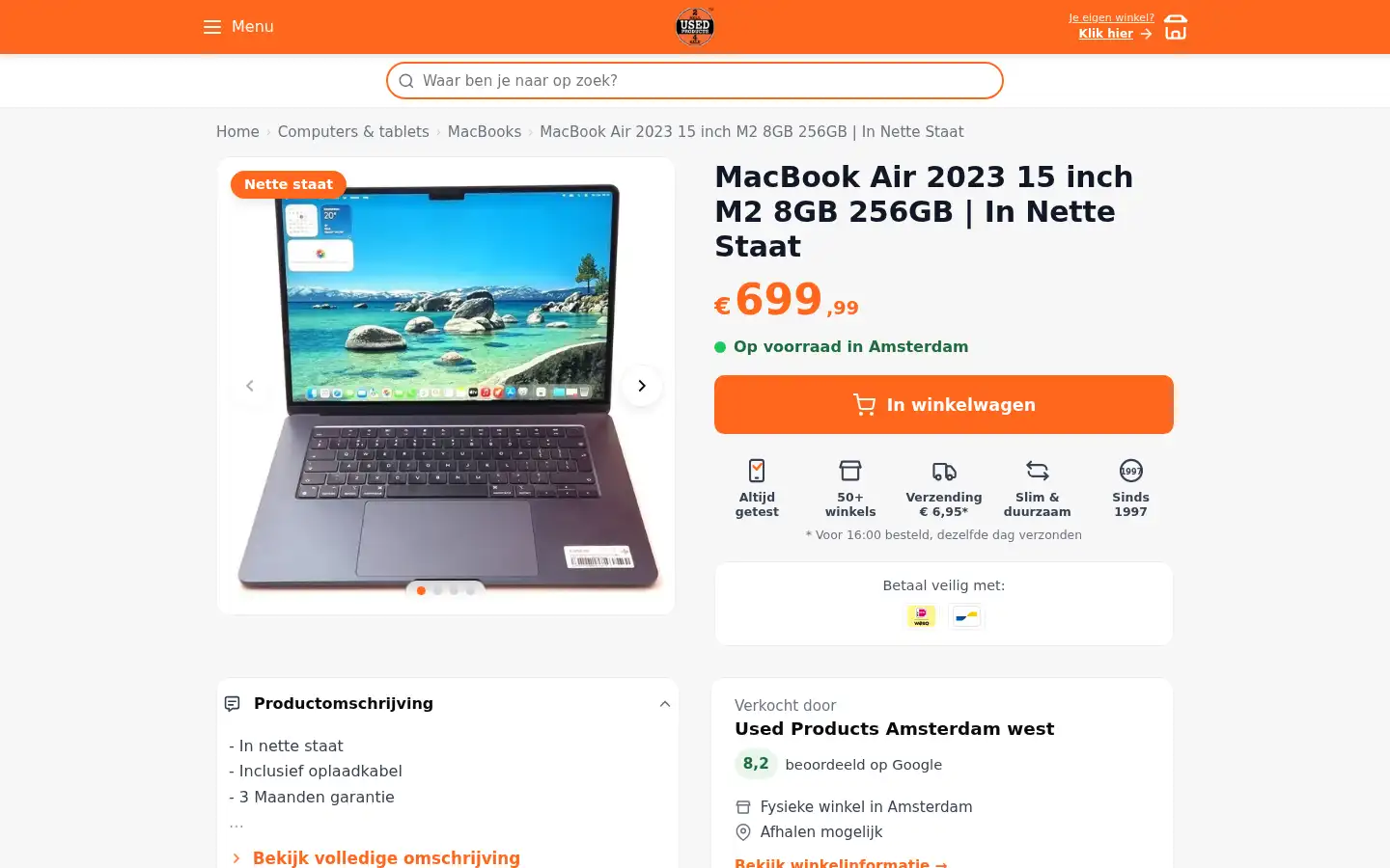 Screenshot of usedproducts.nl
