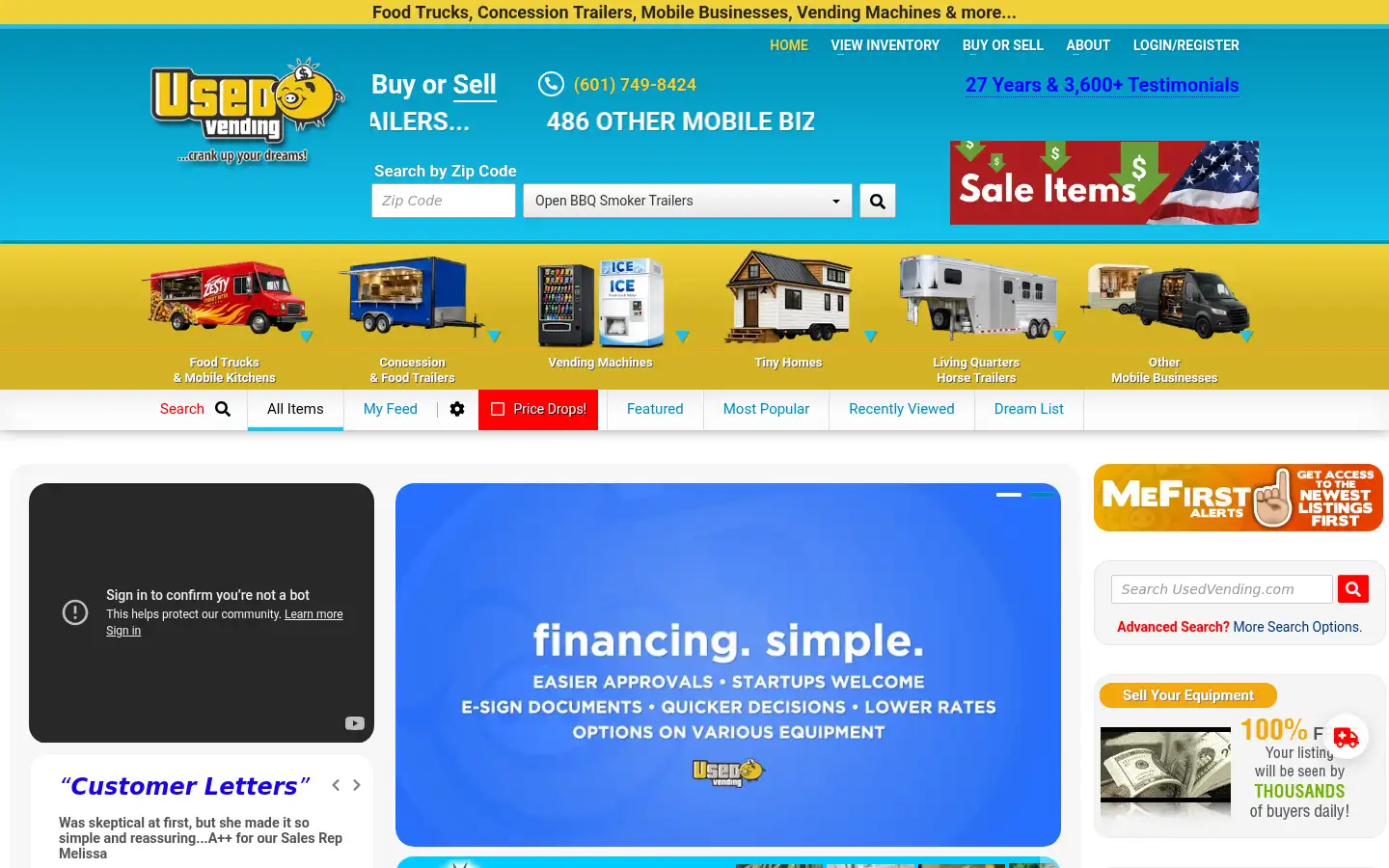 Screenshot of usedvending.com