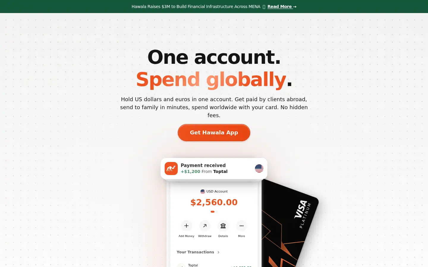 Screenshot of usehawala.com