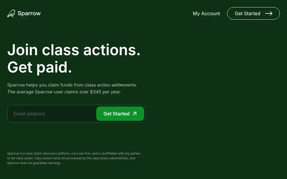 Screenshot of usesparrow.com