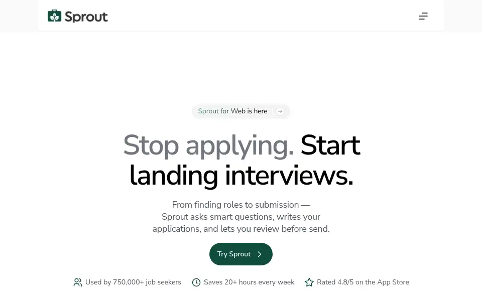 Screenshot of usesprout.com