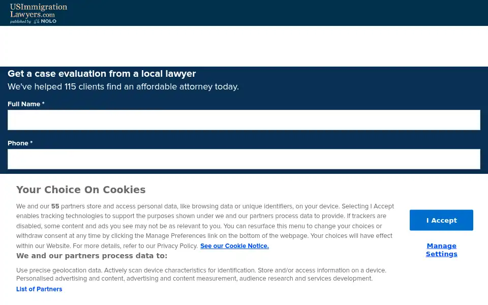 Screenshot of usimmigrationlawyers.com