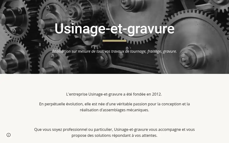 Screenshot of usinage-et-gravure.com
