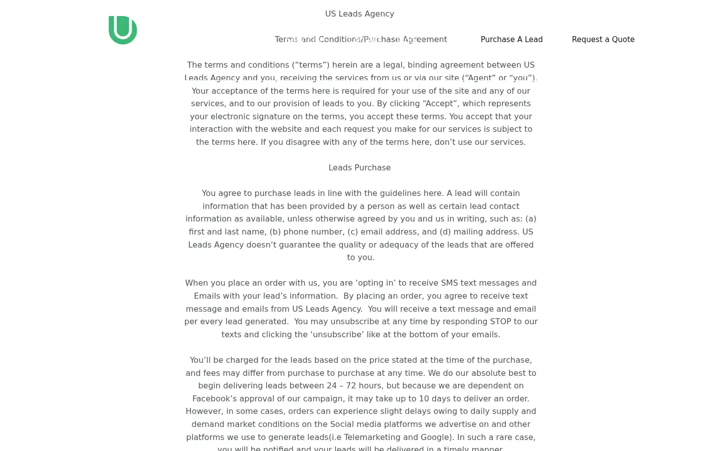 Screenshot of usleadsagency.com