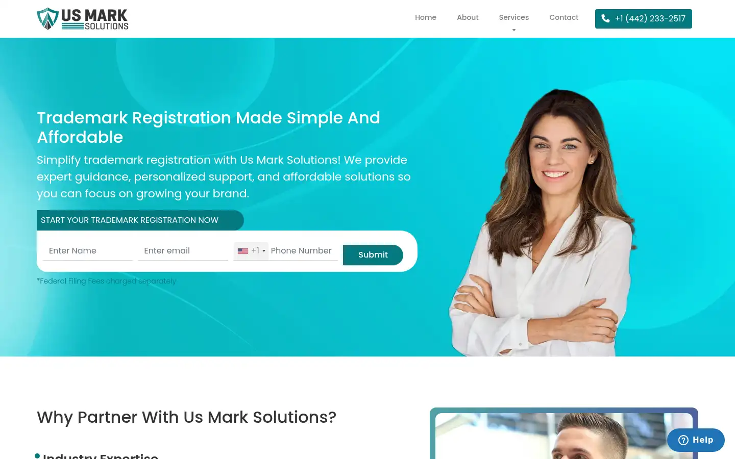 Screenshot of usmarksolutions.com