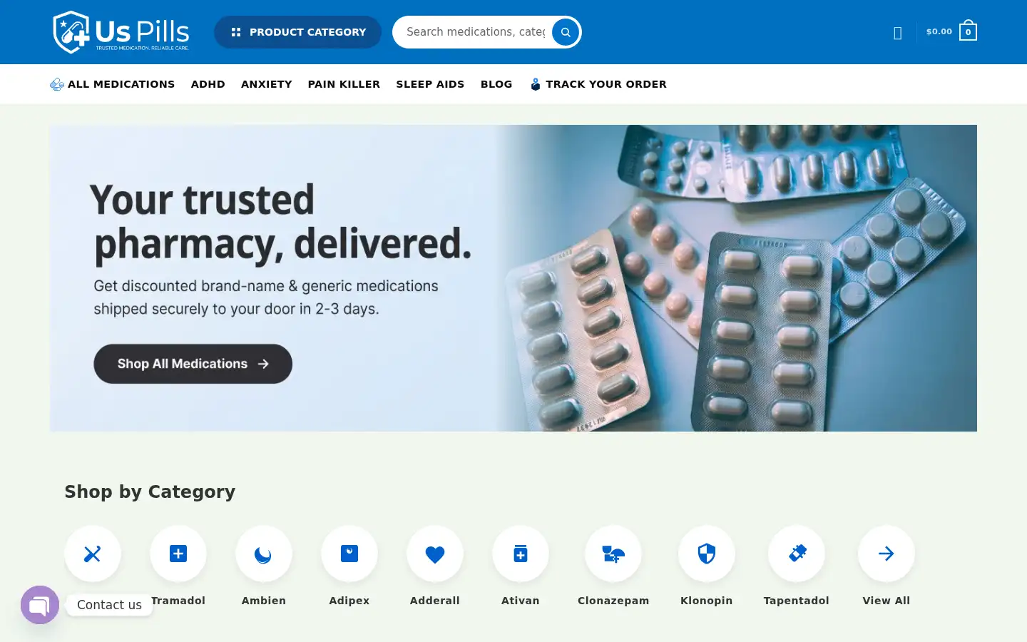 Screenshot of uspills.us