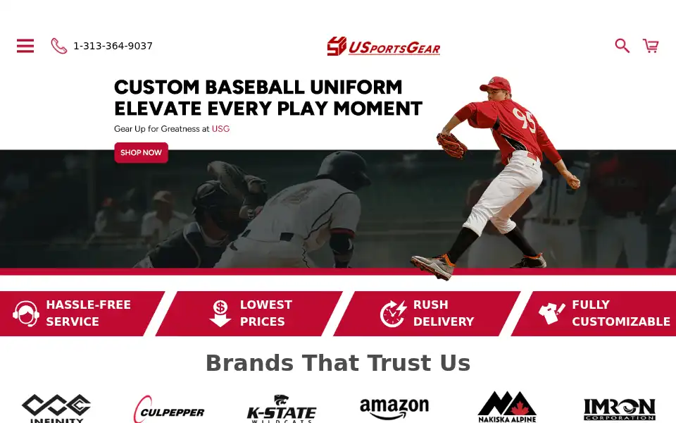 Screenshot of usportsgear.com