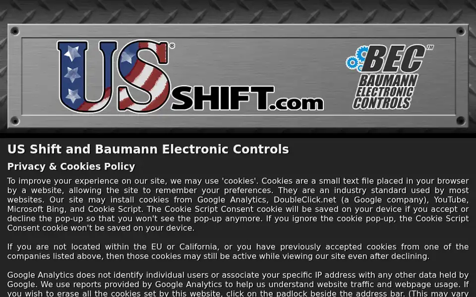 Screenshot of usshift.com