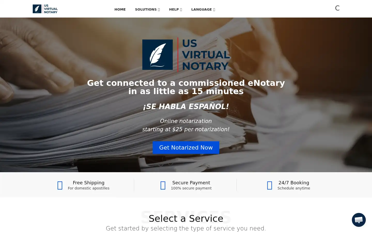 Screenshot of usvirtualnotary.com