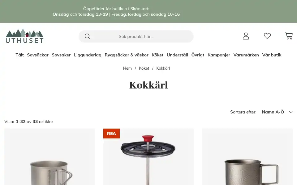 Screenshot of uthuset.nu