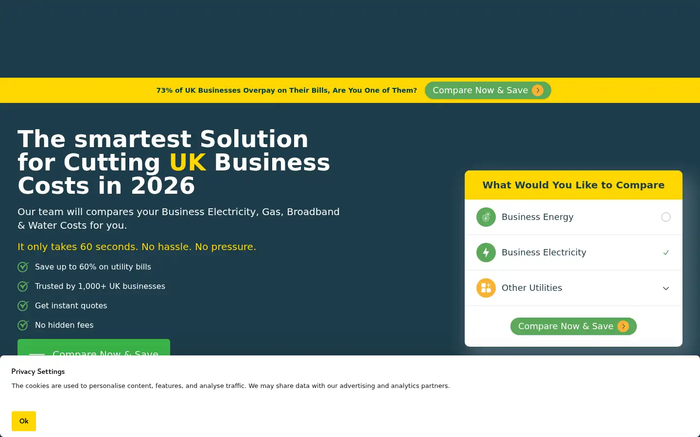 Screenshot of utility4business.com
