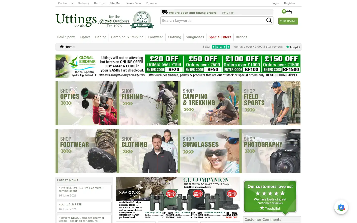 Screenshot of uttings.co.uk