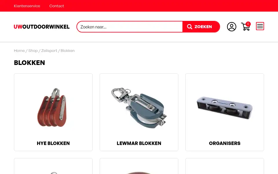 Screenshot of uw-outdoorwinkel.nl