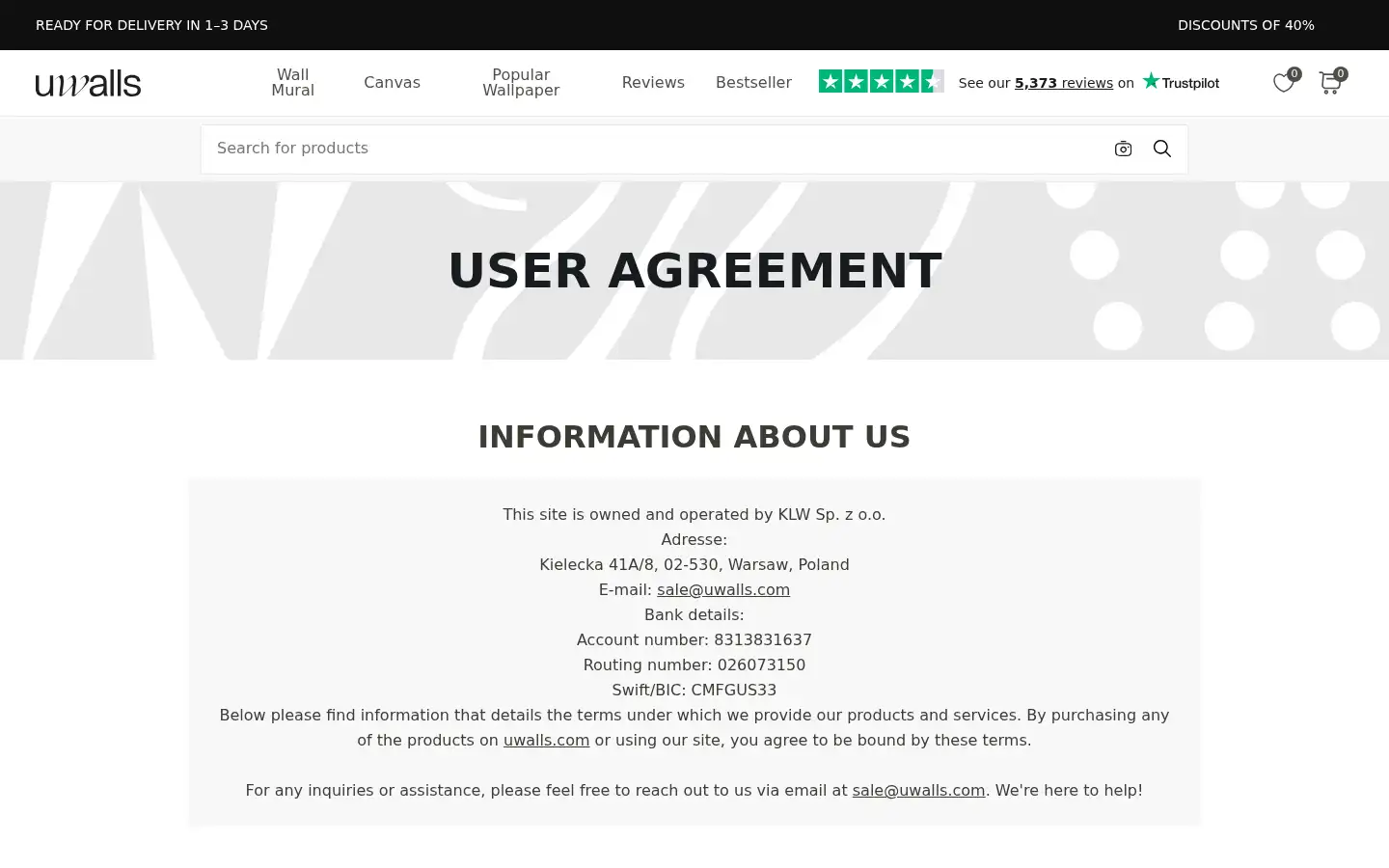 Screenshot of uwalls.com