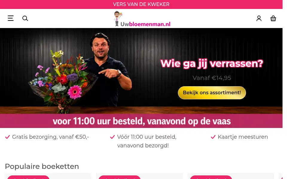 Screenshot of uwbloemenman.nl