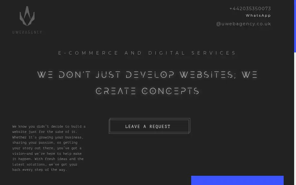 Screenshot of uwebagency.co.uk