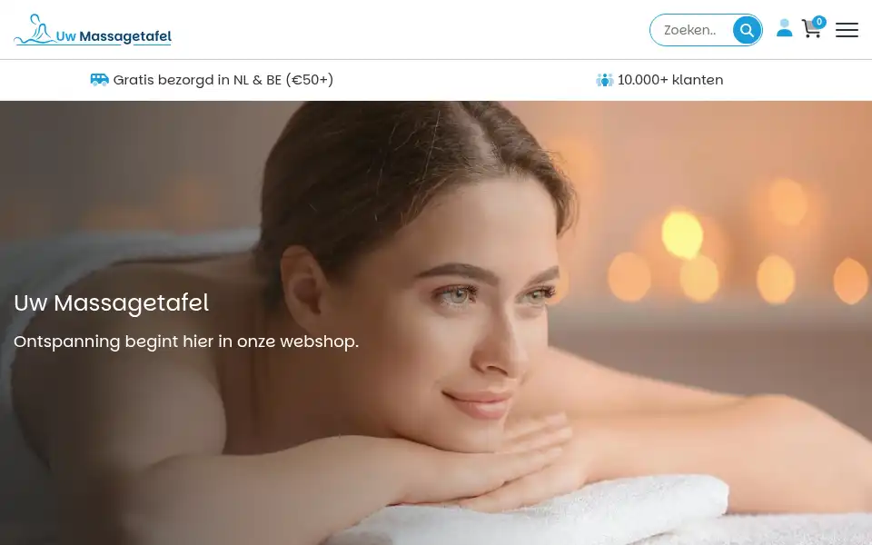 Screenshot of uwmassagetafel.nl