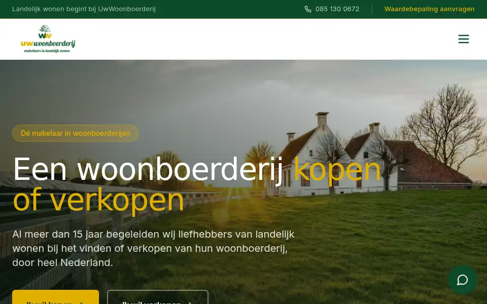 Screenshot of uwwoonboerderij.nl
