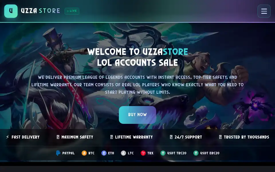 Screenshot of uzzastore.live