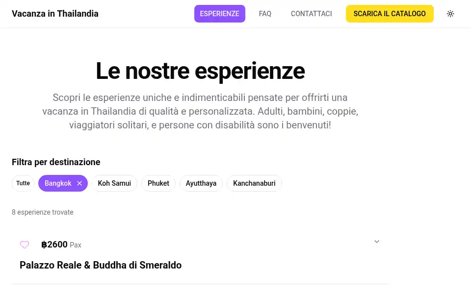 Screenshot of vacanzainthailandia.com