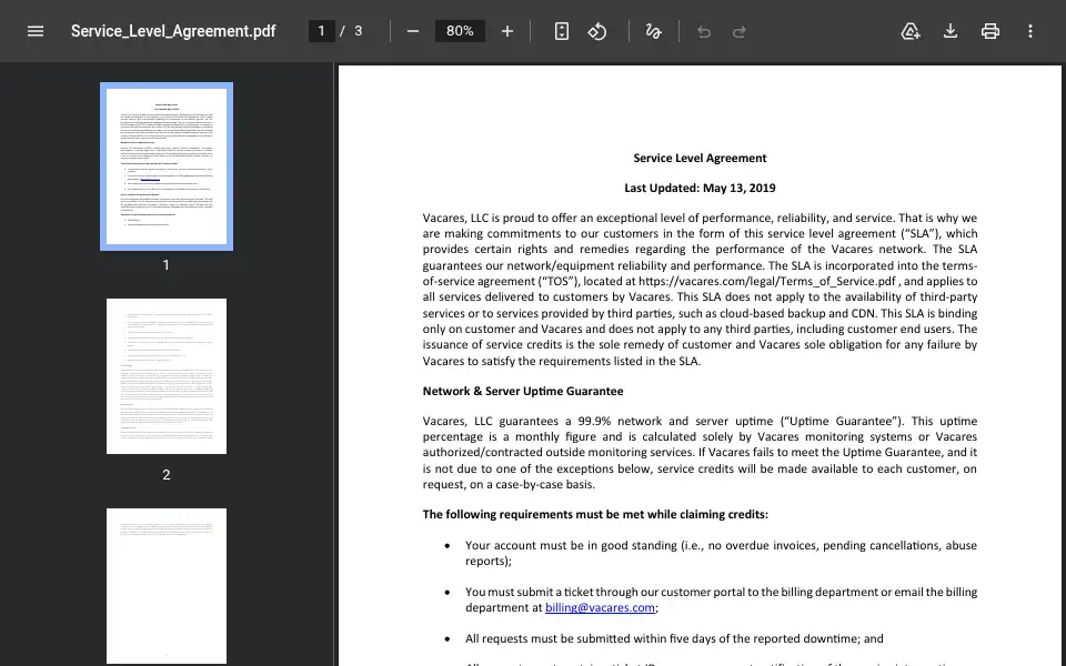 Screenshot of vacares.com