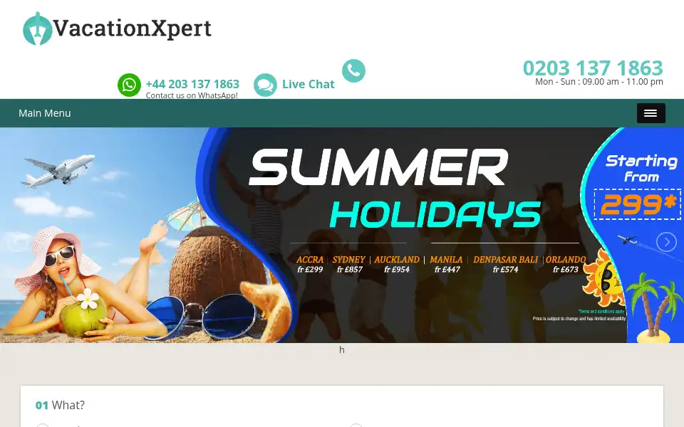 Screenshot of vacationxpert.co.uk
