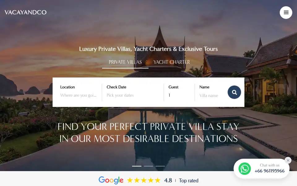 Screenshot of vacayandco.com