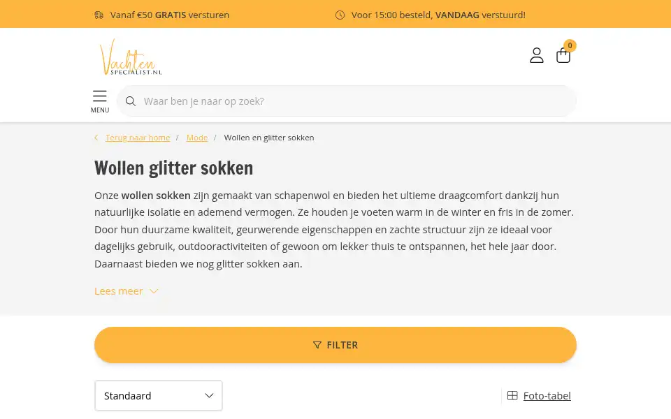 Screenshot of vachtenspecialist.nl