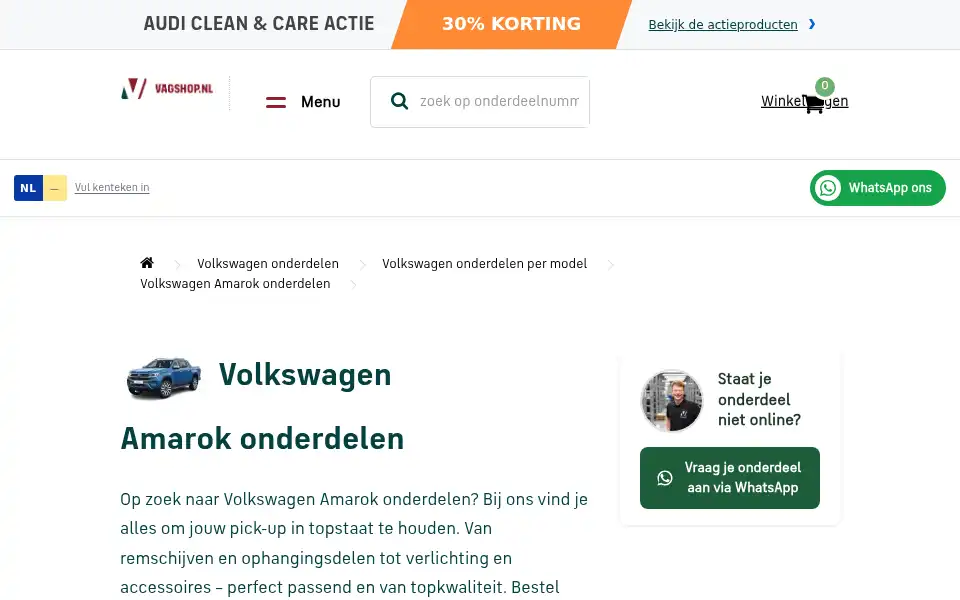 Screenshot of vagshop.nl