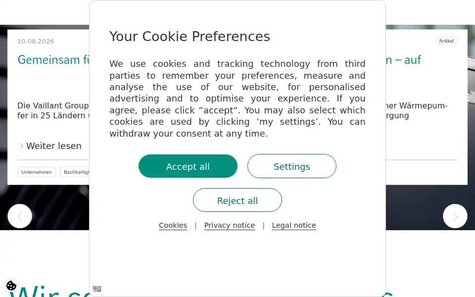 Screenshot of vaillant-group.com