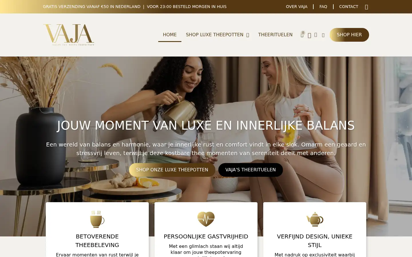 Screenshot of vajatea.nl