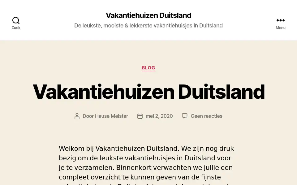 Screenshot of vakantiehuizen-duitsland.nl