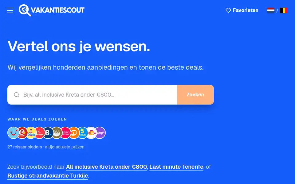 Screenshot of vakantiescout.nl