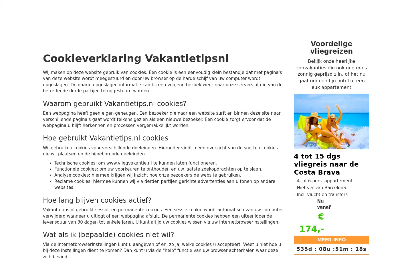 Screenshot of vakantietips.nl