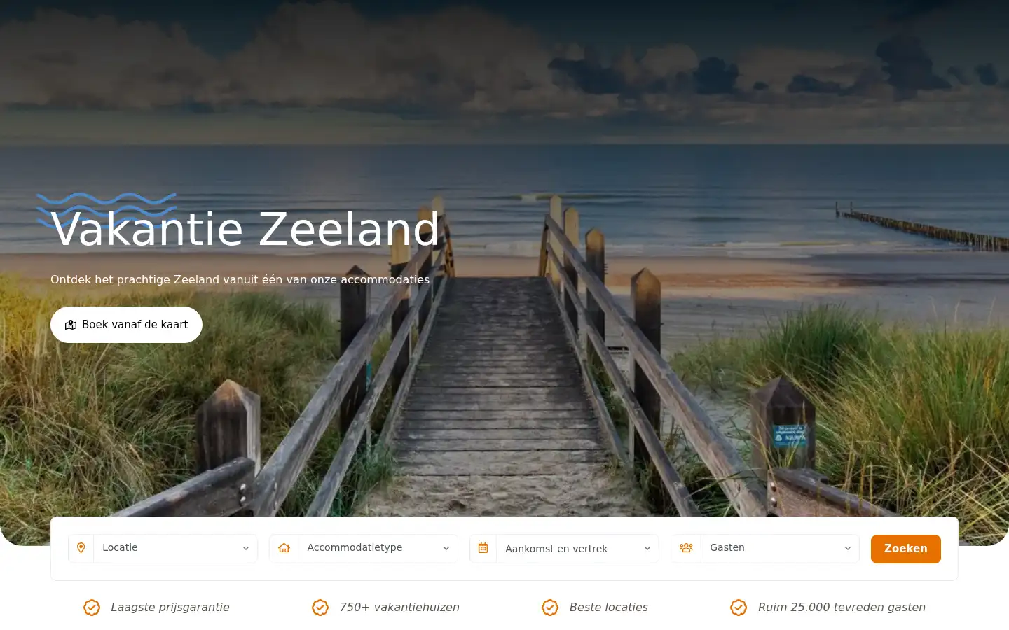 Screenshot of vakantiezeeland.com