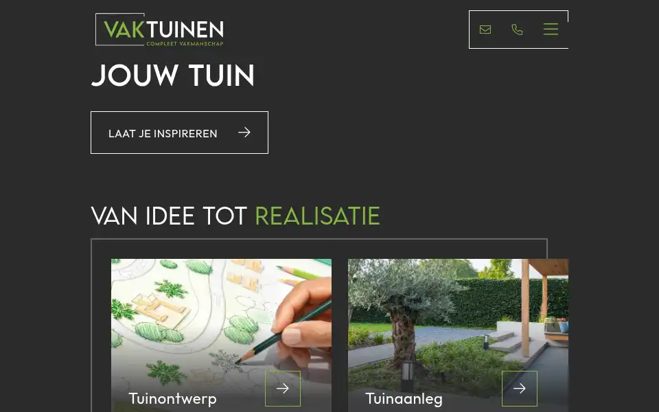 Screenshot of vaktuinen.nl