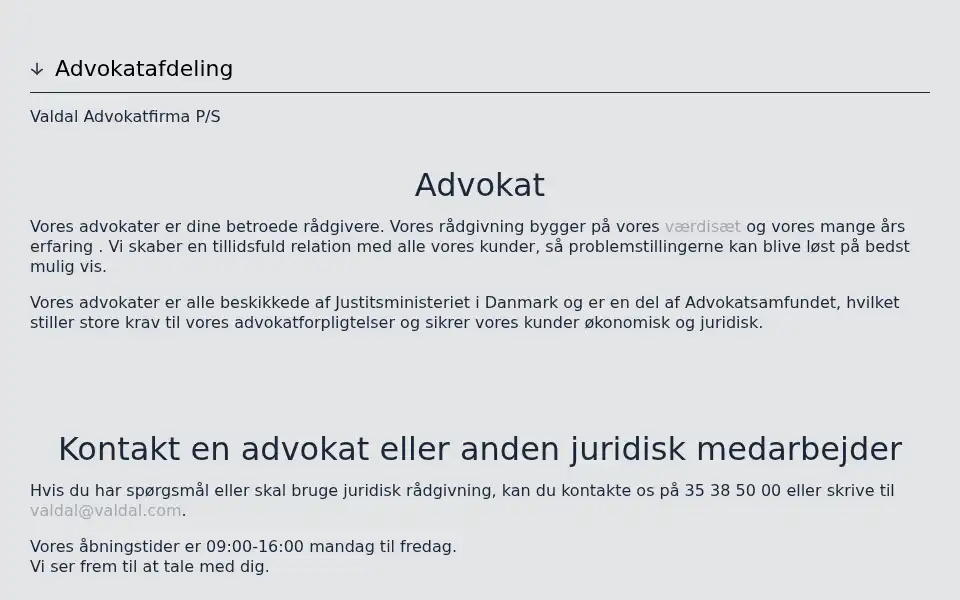 Screenshot of valdal.com