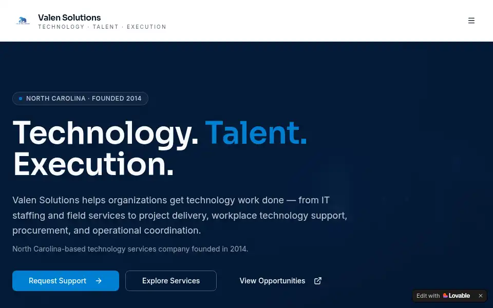 Screenshot of valensolutions.net