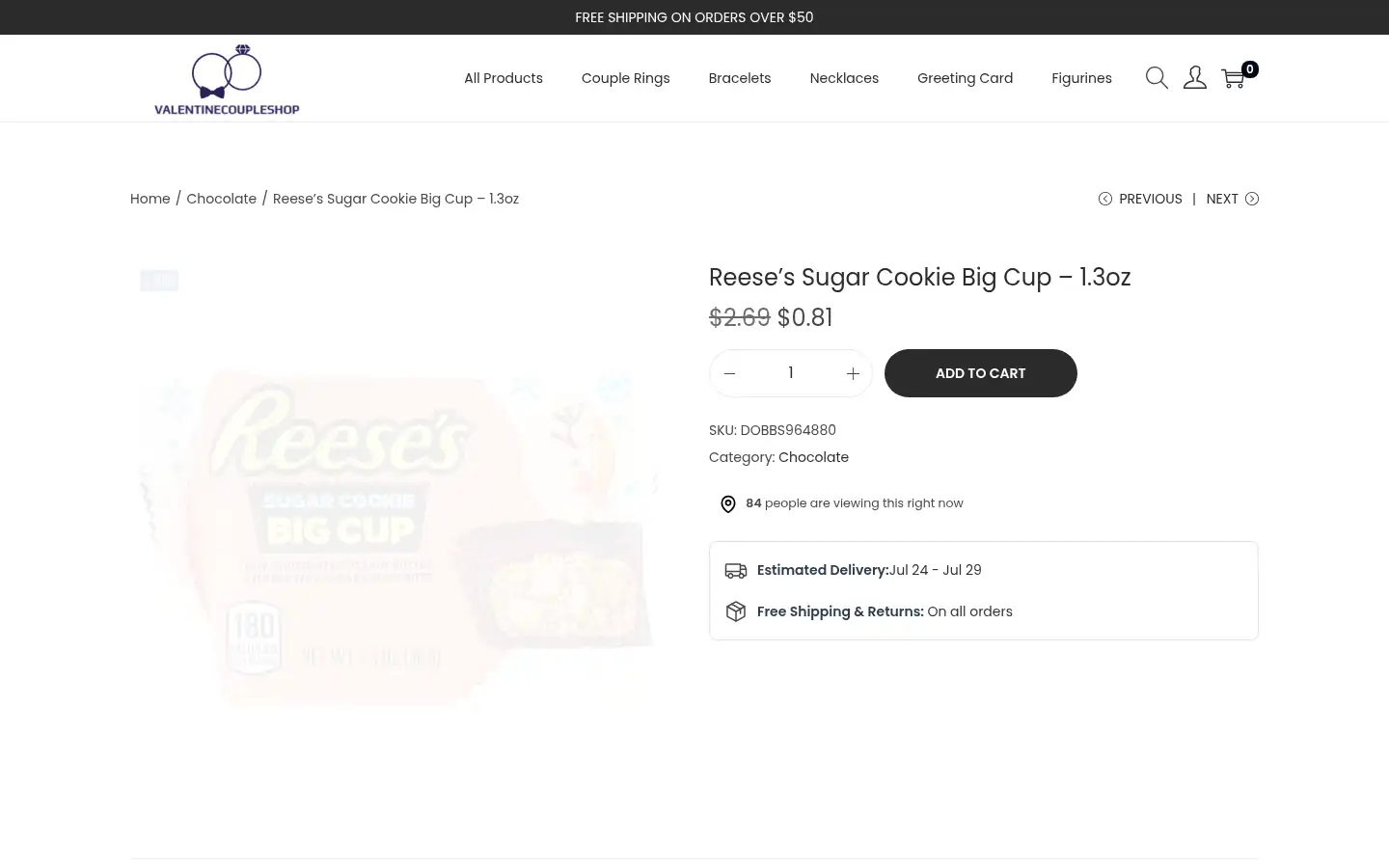 Screenshot of valentinecoupleshop.com