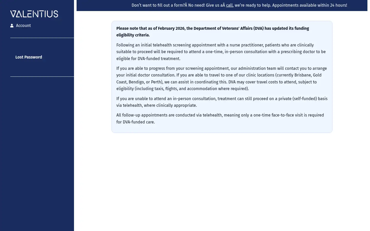 Screenshot of valentius.com.au