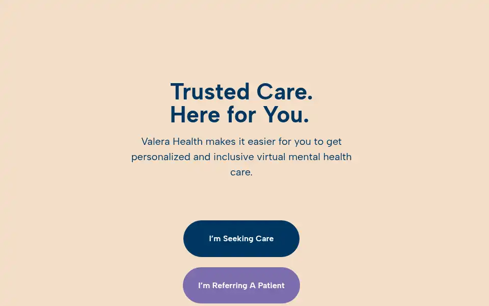 Screenshot of valerahealth.com
