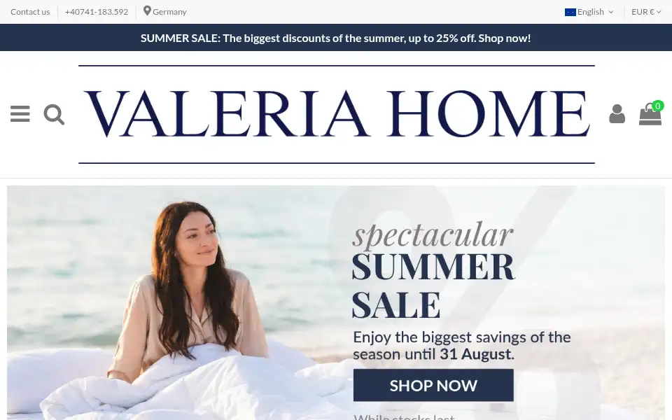 Screenshot of valeriahome.com