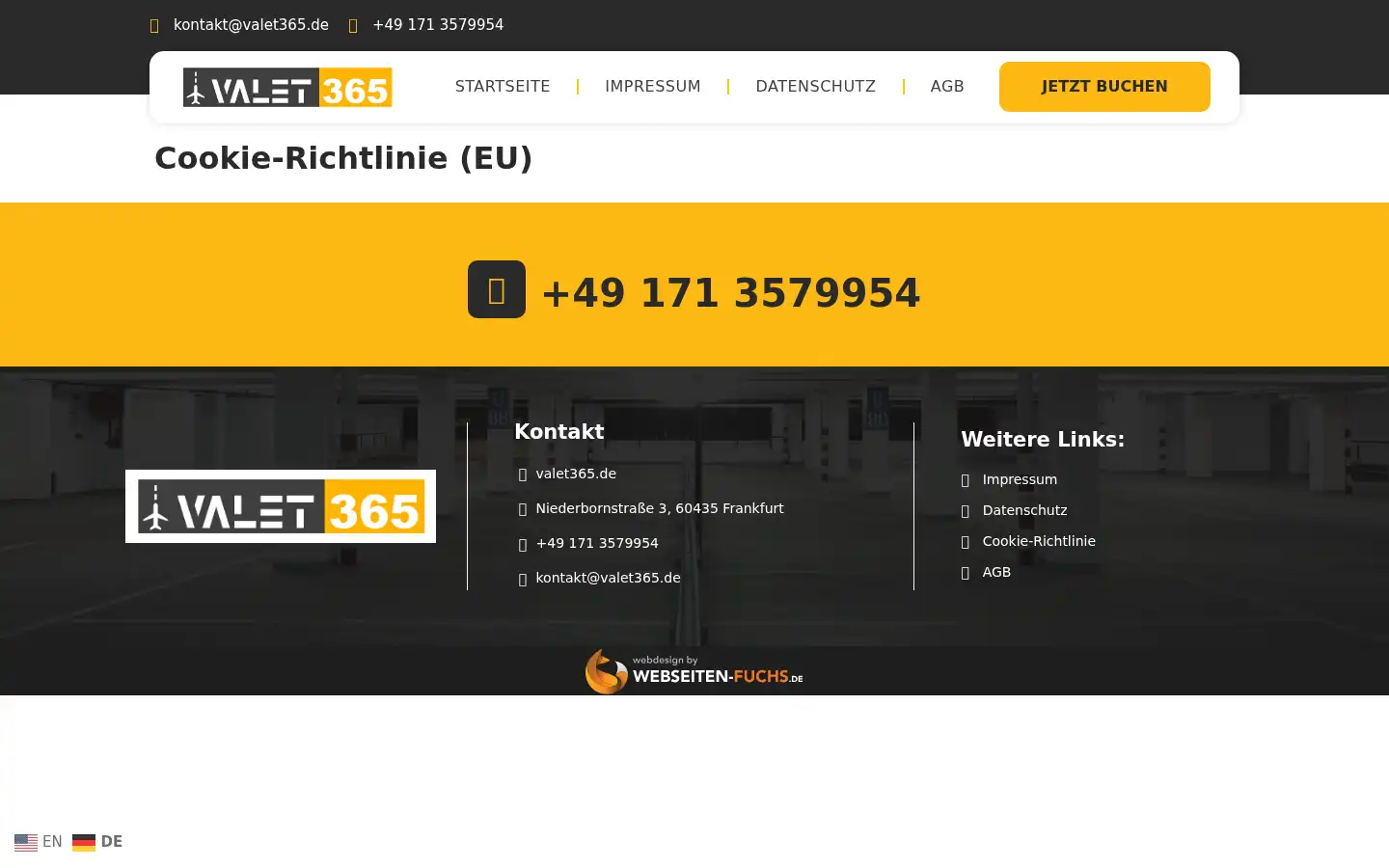 Screenshot of valet365.de