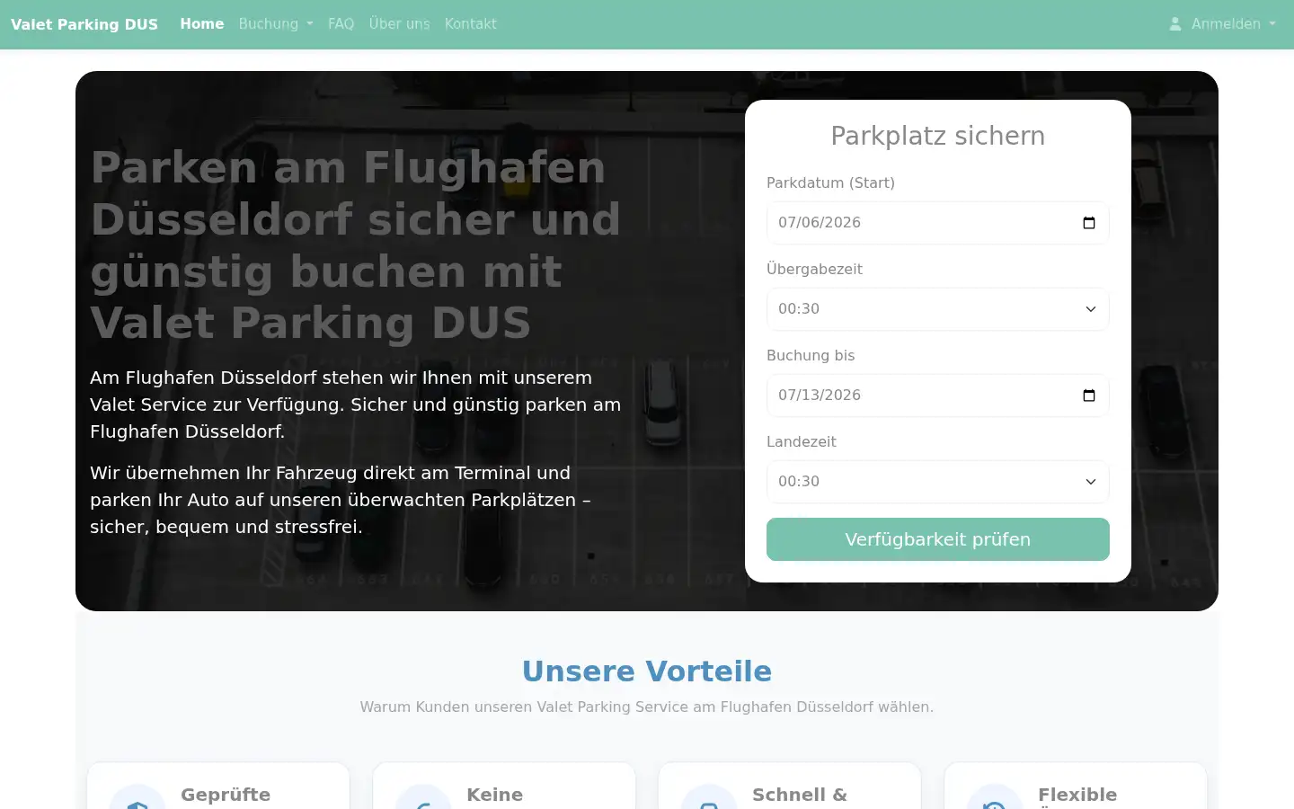 Screenshot of valetparkingdus.de