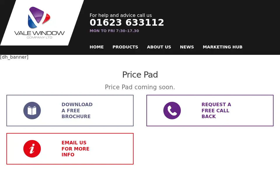 Screenshot of valewindows.co.uk